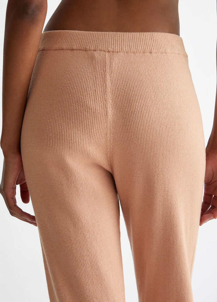 Rib-knit trousers