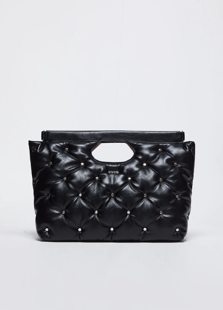 Studded glossy handbag