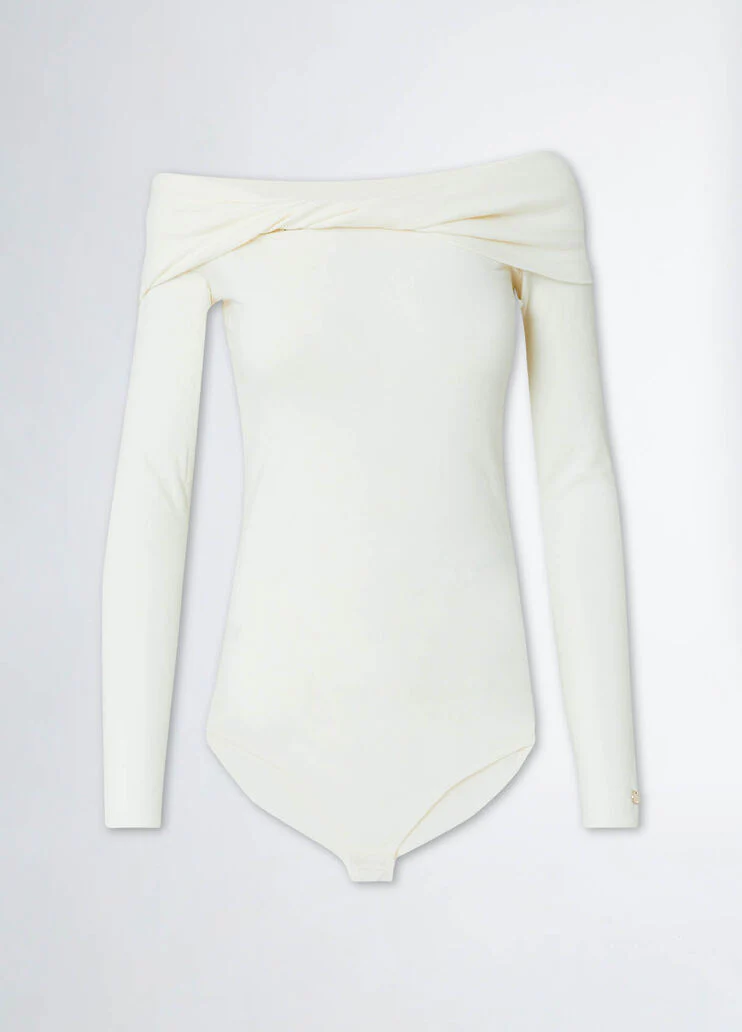 White body suit with cut-out