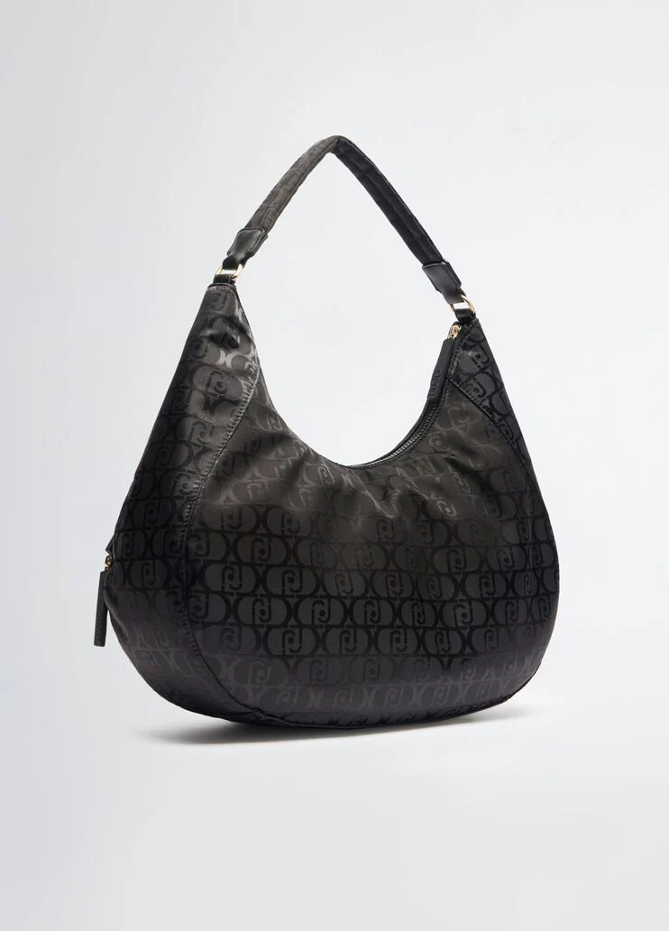 Nylon jacquard shoulder bag