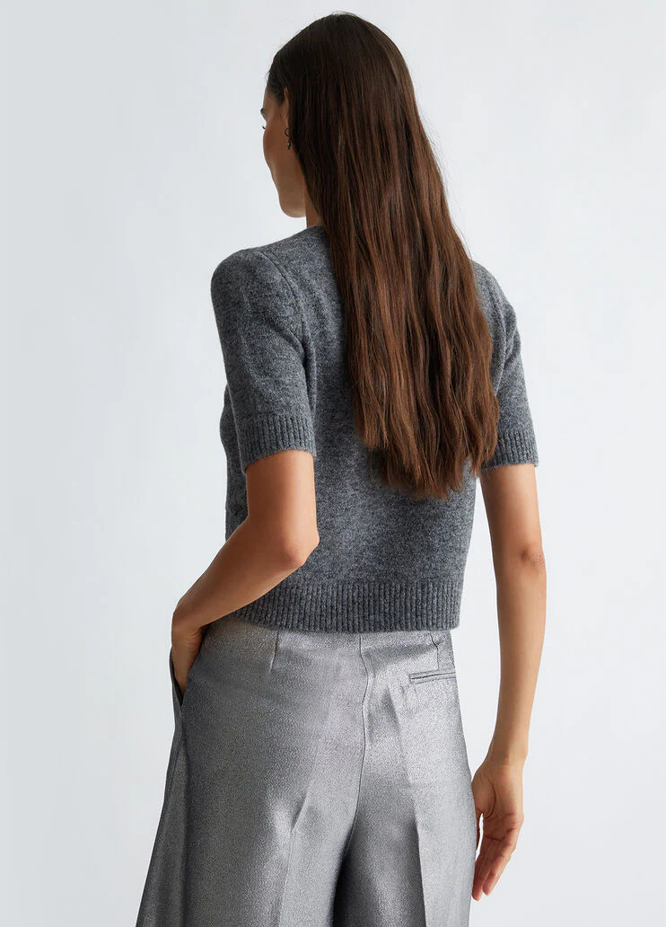 Wool-blend T-shirt with logo