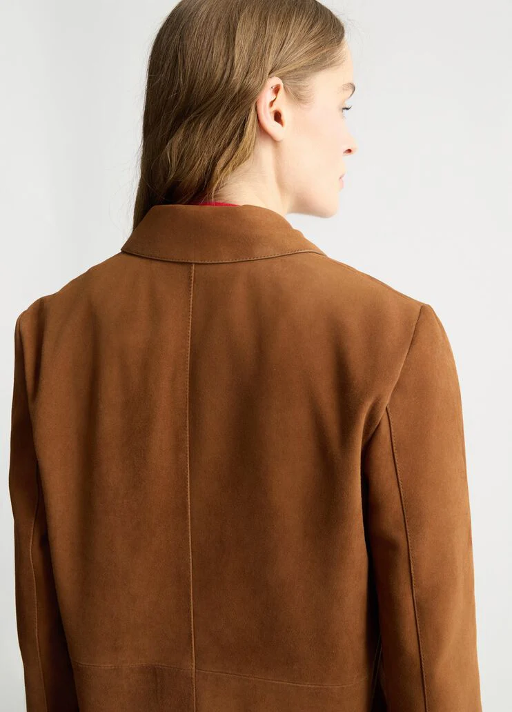 Suede boxy jacket