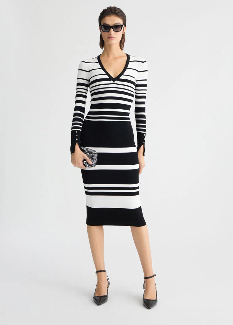 Striped knit dress