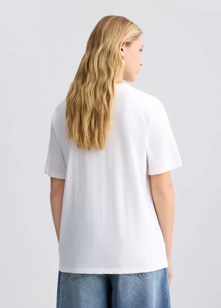 T-shirt with animal-print flower