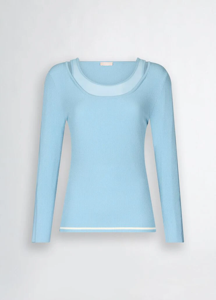 Jumper with tulle inserts