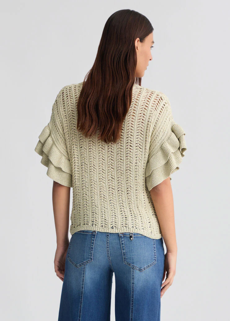 Light gold knit top