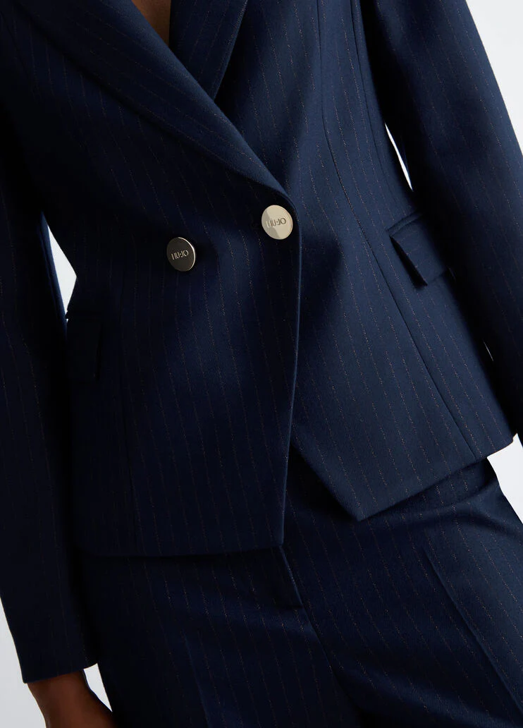 Pinstripe flannel blazer