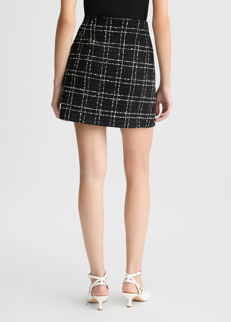 Bouclé lurex miniskirt