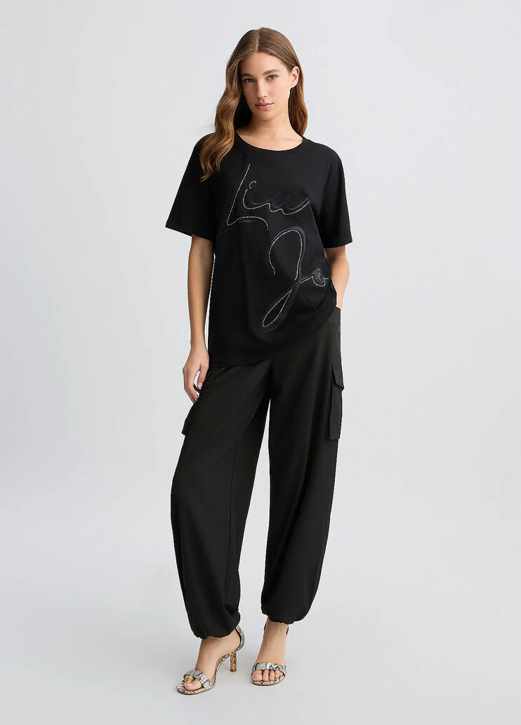 Black cargo trousers