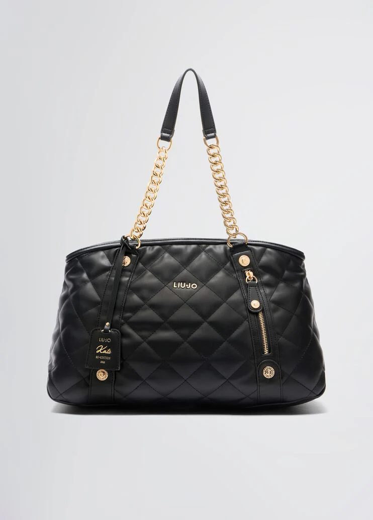 Quilted black handbag