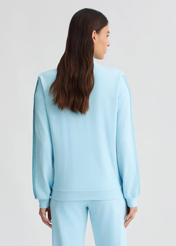 Light blue sweatshirt with rhinestones
