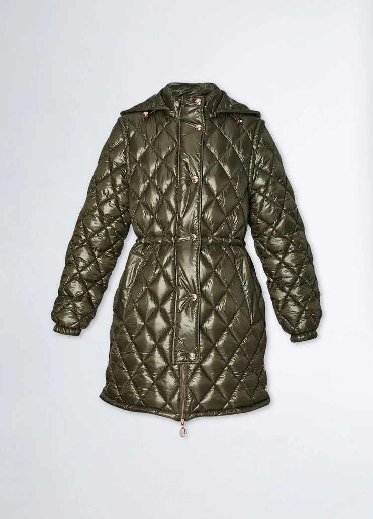 Padded jacket with detachable sleeves