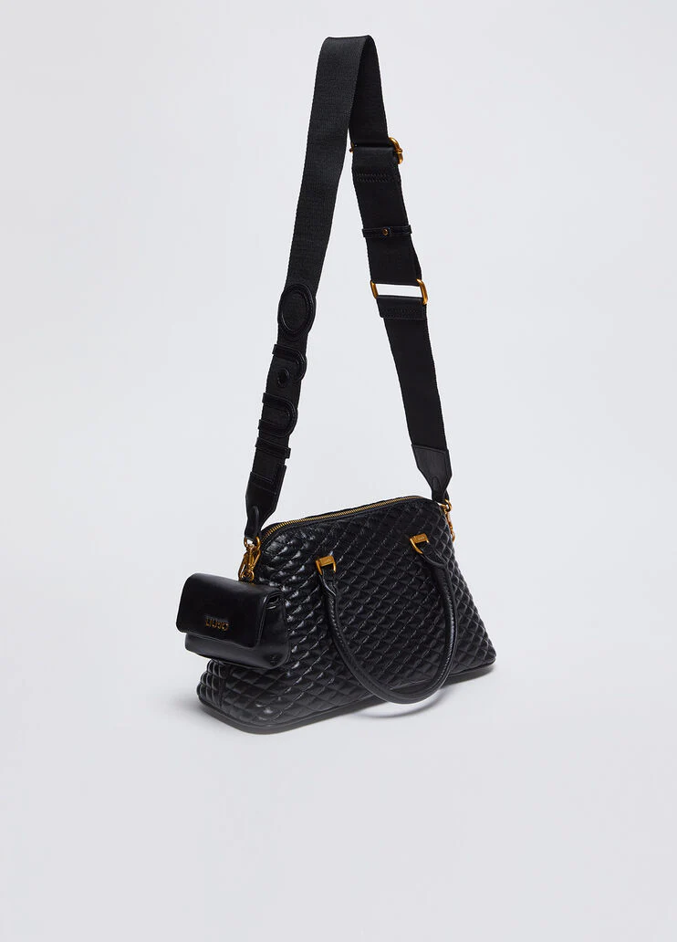 Glossy quilted handbag