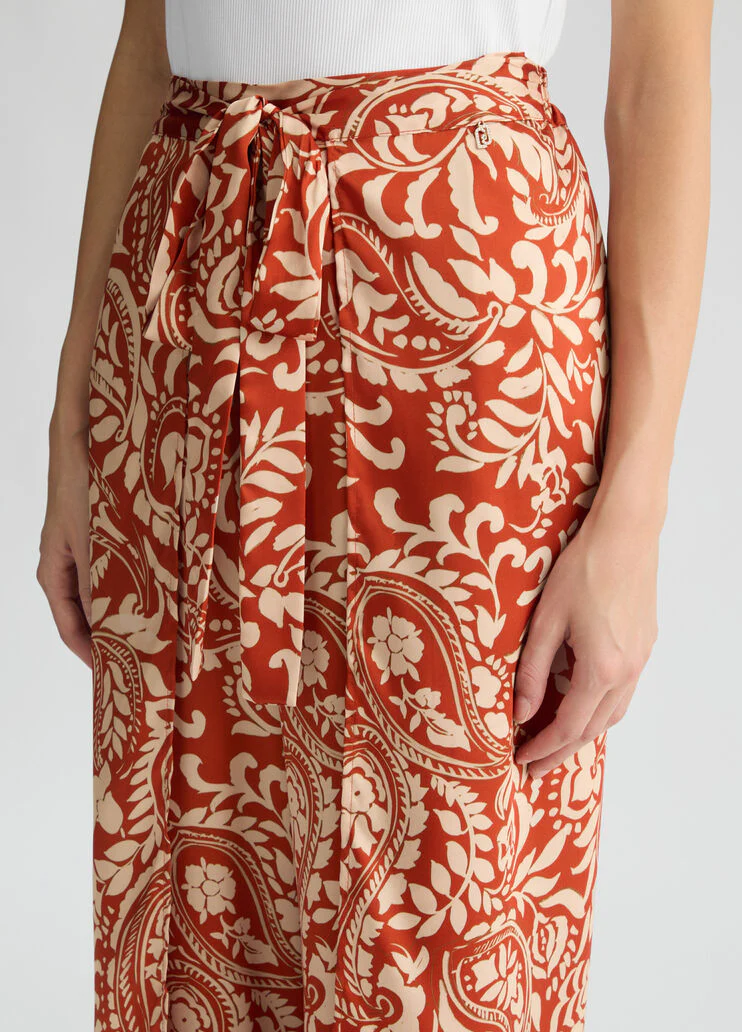 Printed twill trousers