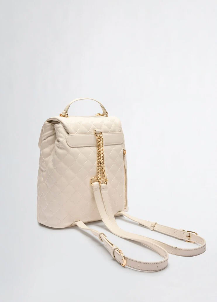 Quilted cream backpack