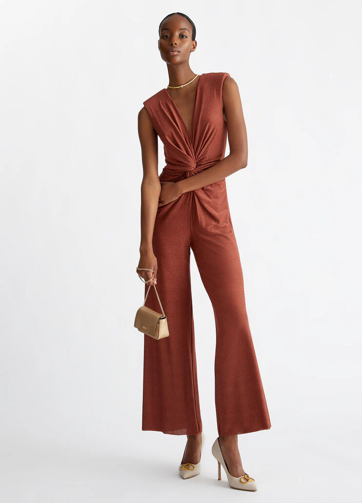 Lurex jersey jumpsuit