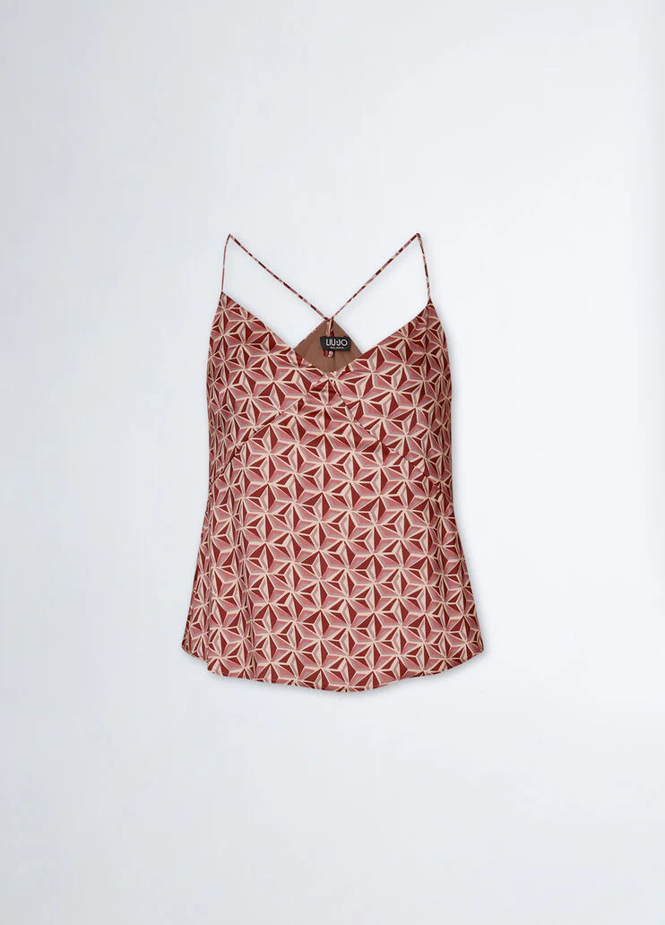 Top with geometric print