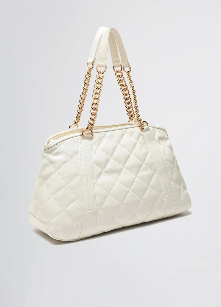 Quilted cream handbag