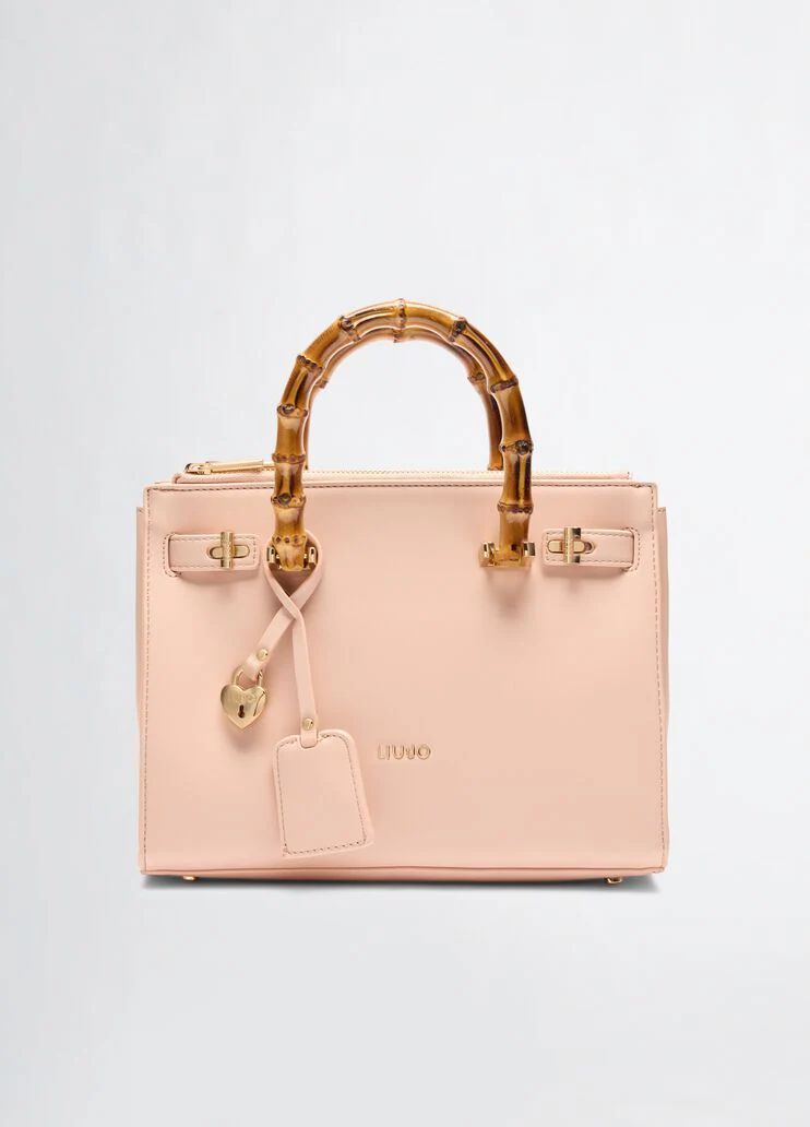 Bag with bamboo-finish handles