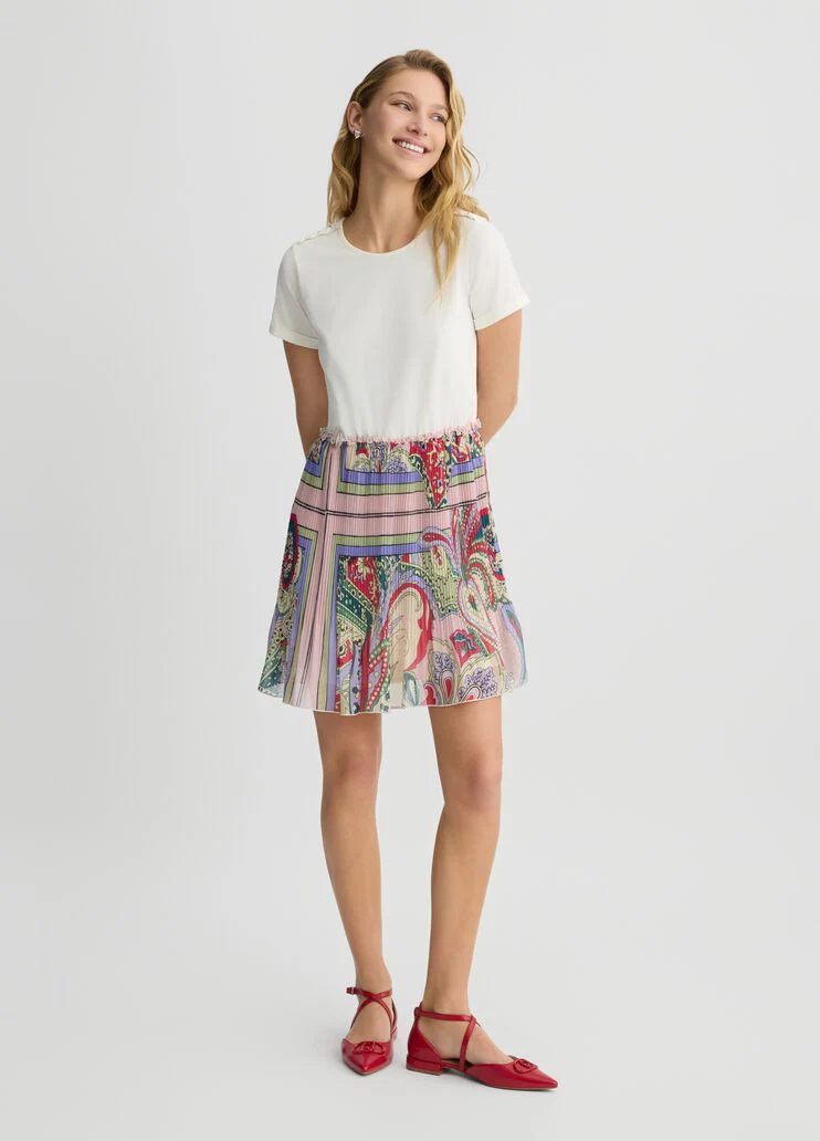 Dress with foulard print