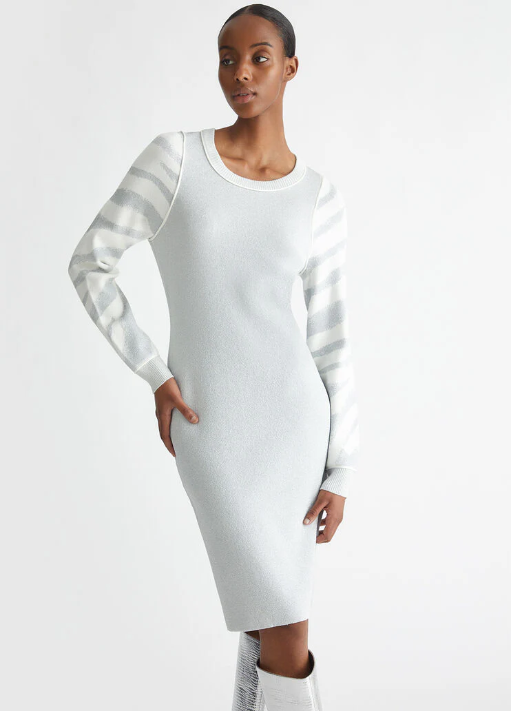 Animal-design knit dress