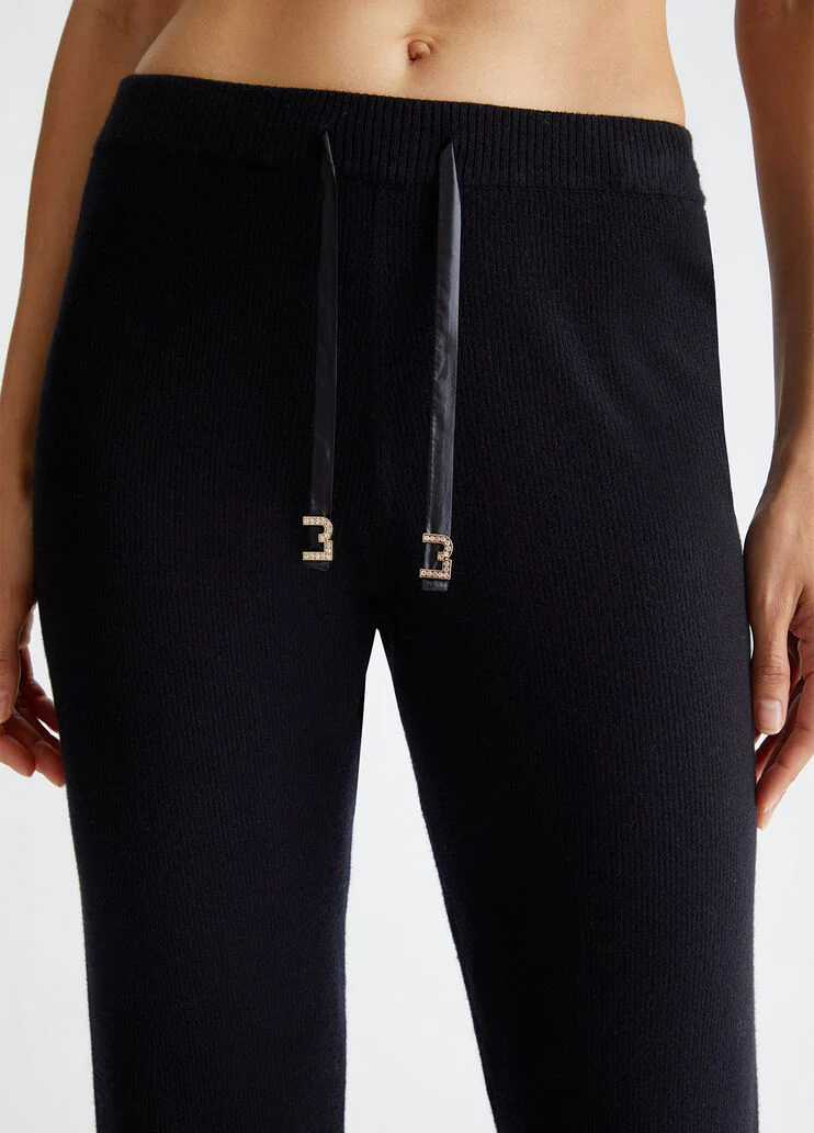 Rib-knit trousers