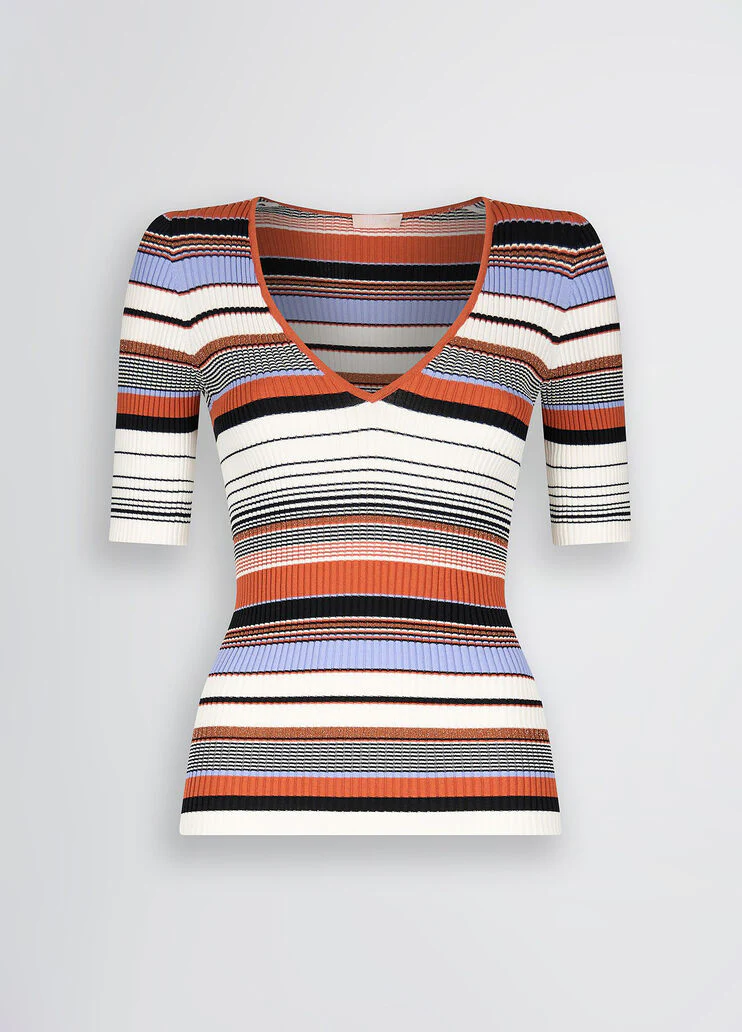 Stripped knit T-shirt