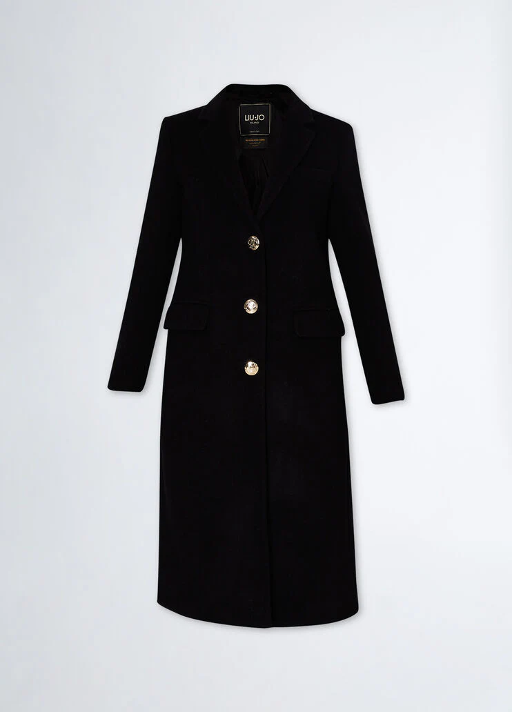 Slim-fit wool-blend coat