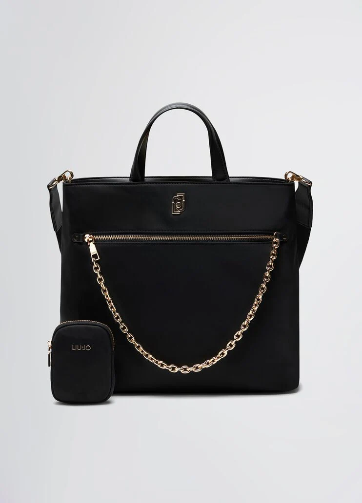 Nylon shopping bag with chain