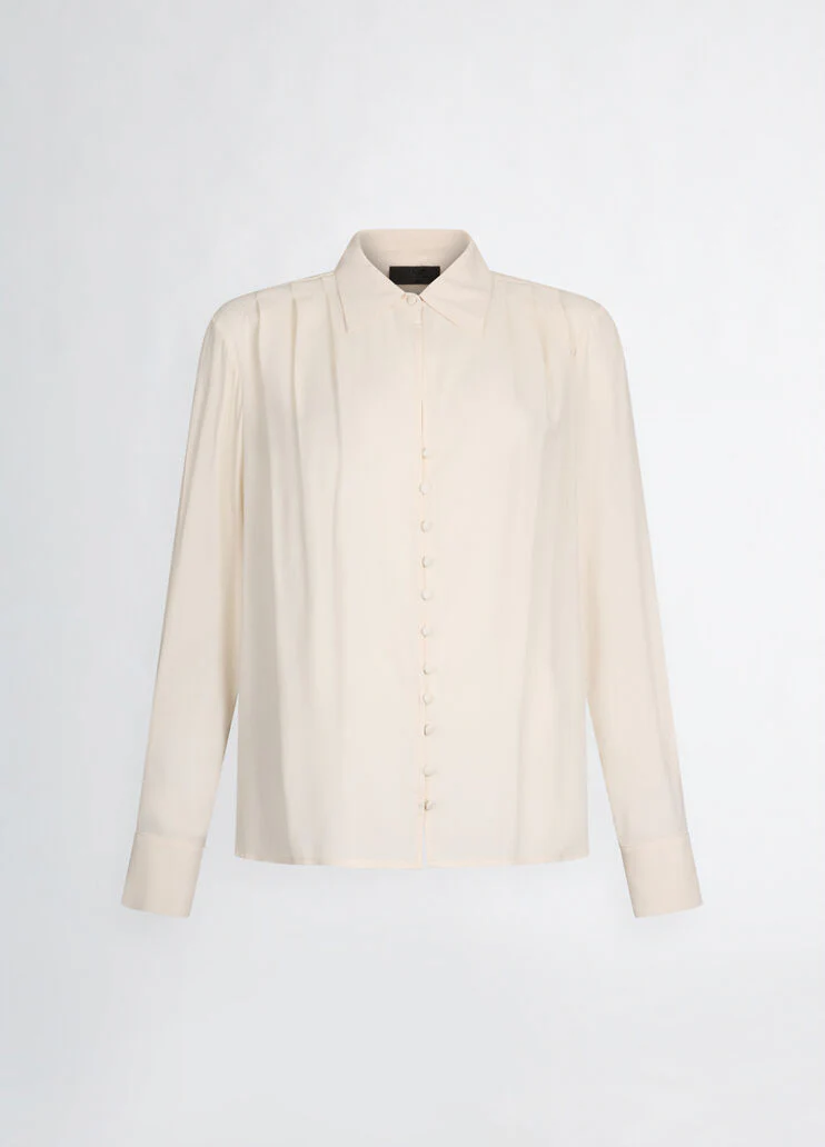 Pleated ivory blouse