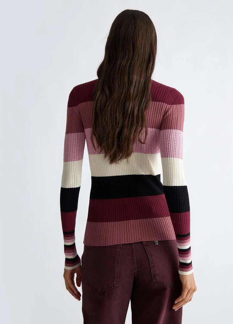 Striped turtleneck