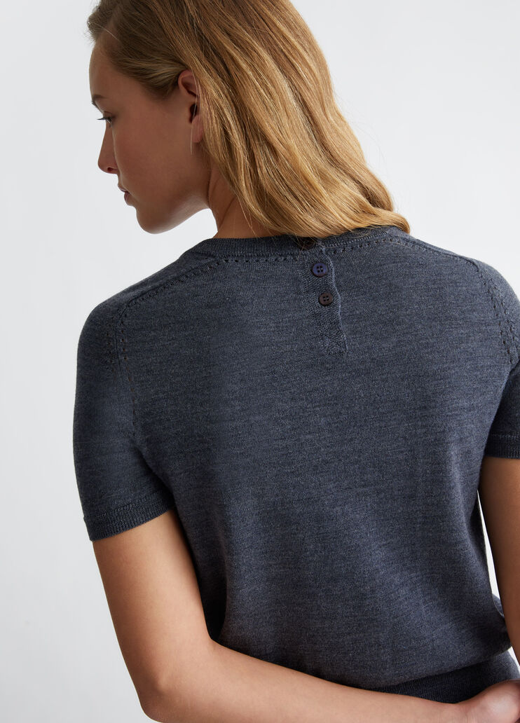 Wool knit T-shirt