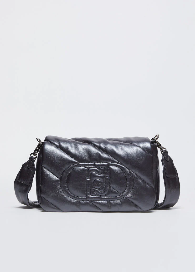 Glossy quilted crossbody bag