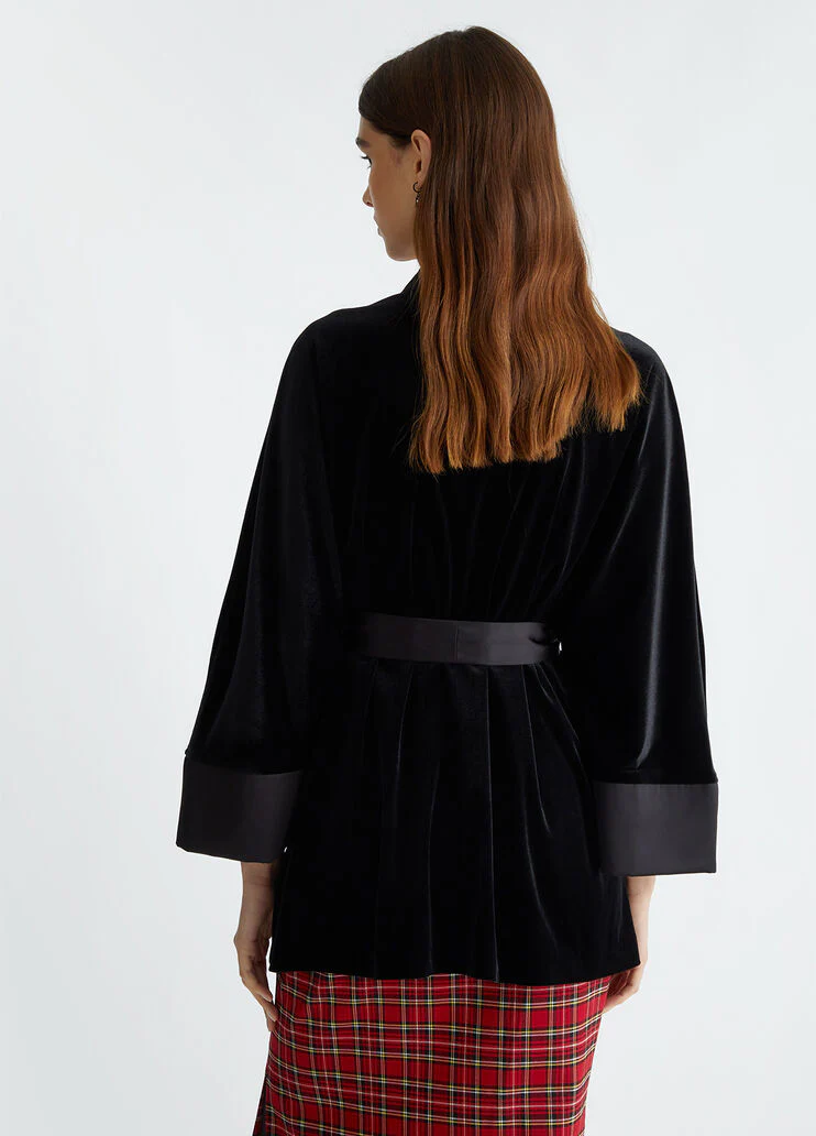 Velvet kimono jacket