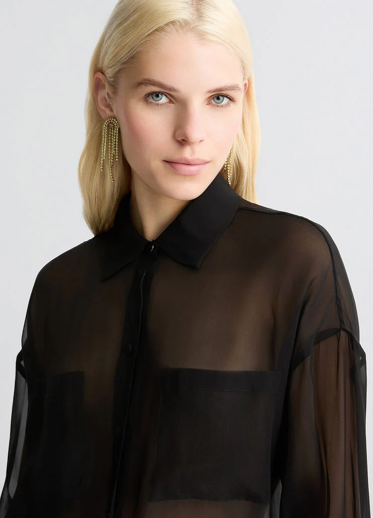 Black organza shirt