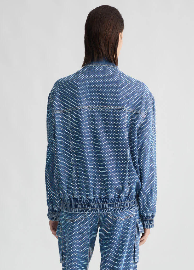Denim jacket with rhinestones