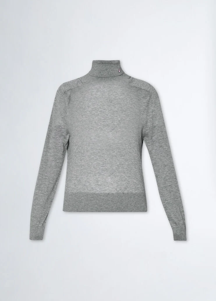 Cotton and cashmere polo-neck