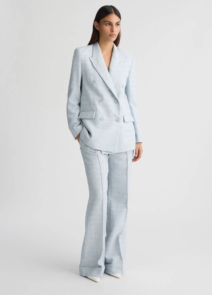 High-rise flared trousers