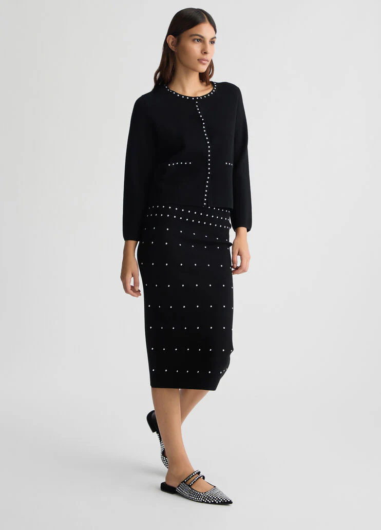 Knit jacket with studs