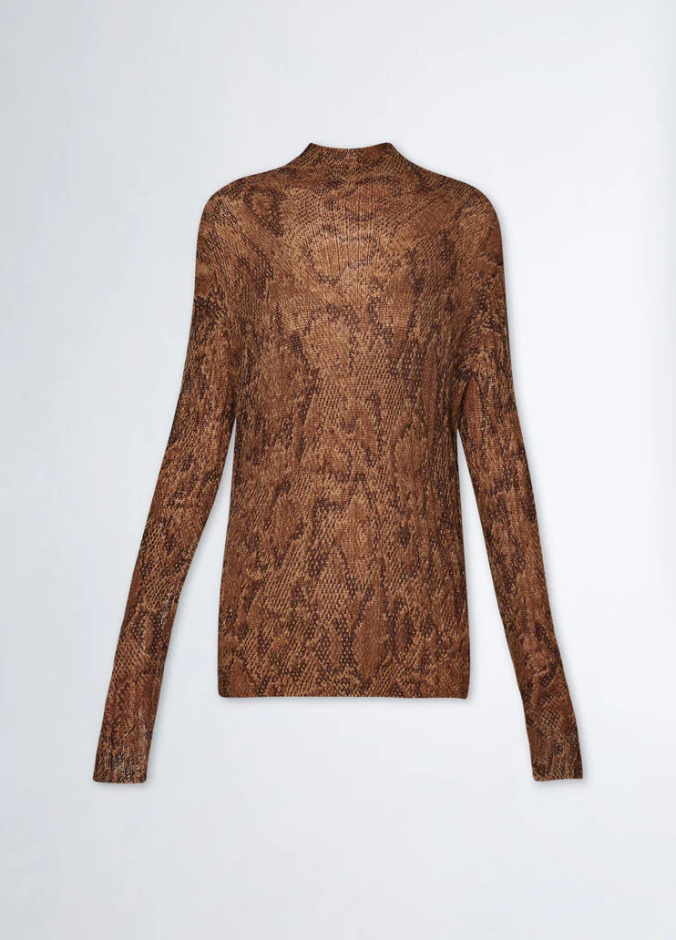 Printed wool-blend sweater