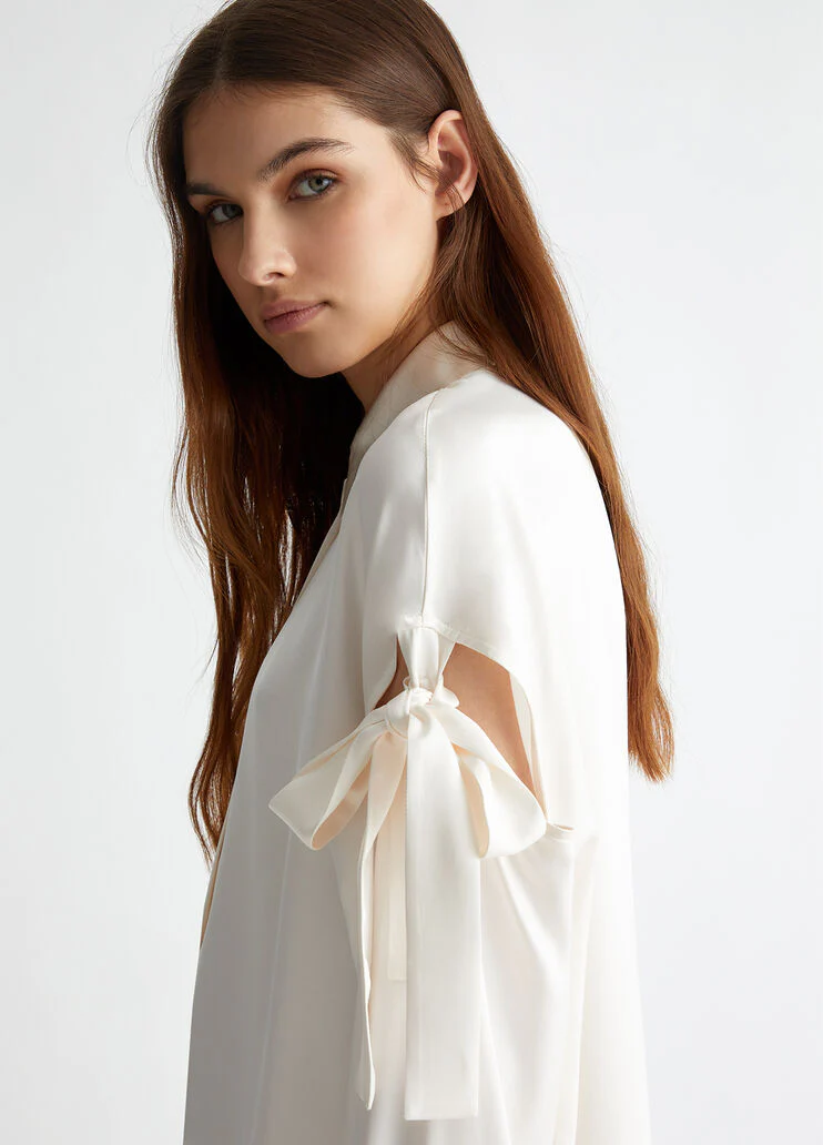 Satin shirt with bow