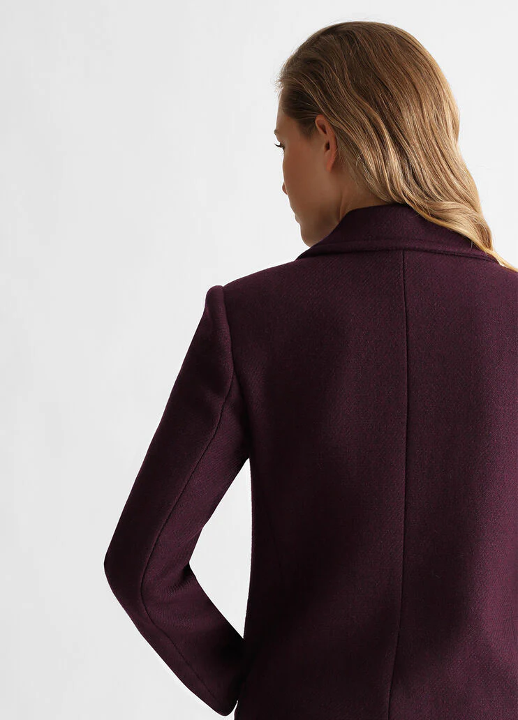 Double-breasted wool-blend coat