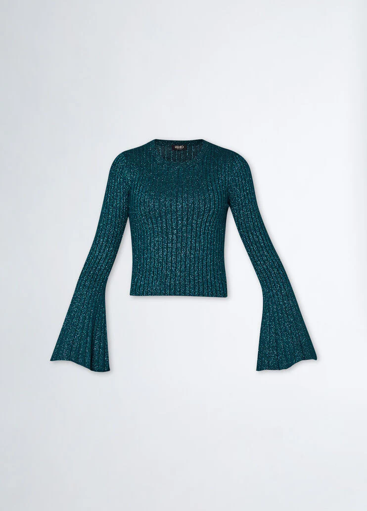 Ribbed lurex jumper