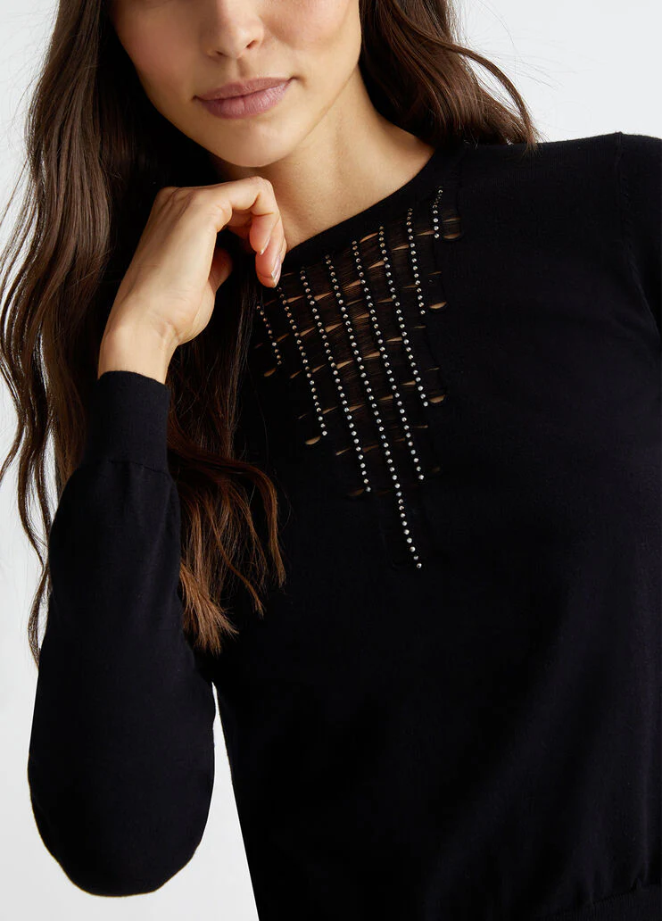 Jumper with gemstones