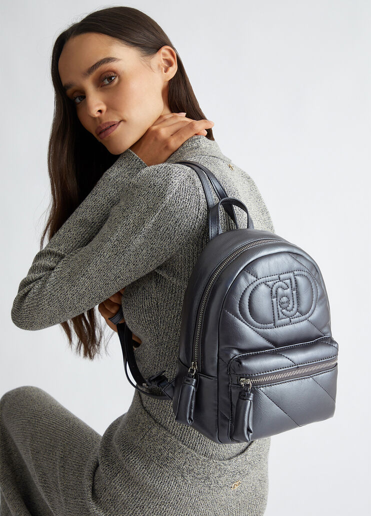 Glossy quilted backpack