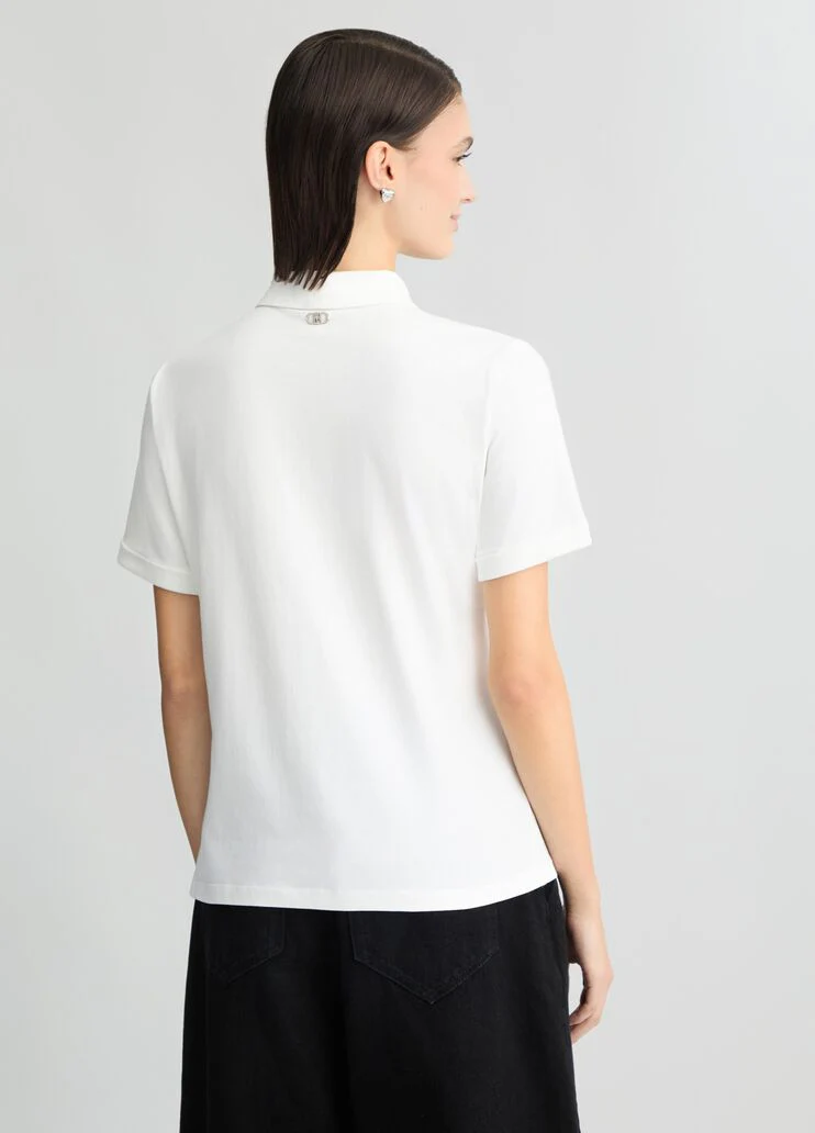 Polo shirt with rhinestones