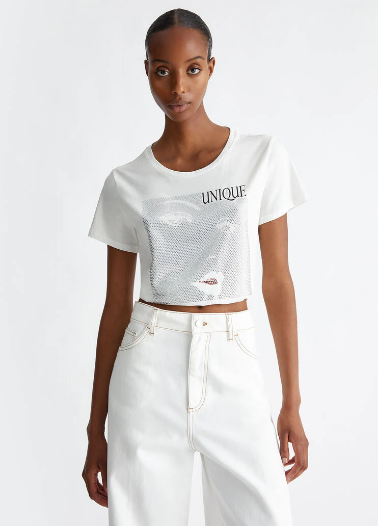 T-shirt with rhinestones