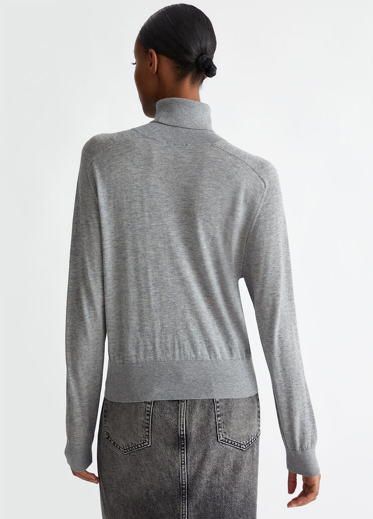 Cotton and cashmere polo-neck