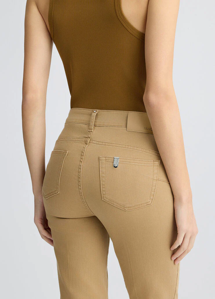 White high-rise bootcut trousers