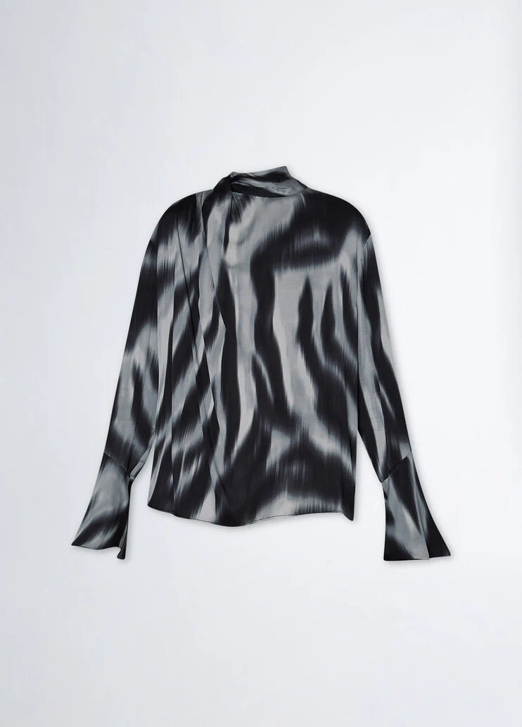 Printed satin blouse